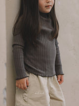 ［melmel］Mock Neck Rib Tee