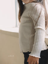［melmel］Mock Neck Rib Tee