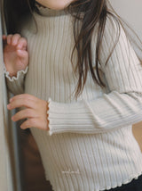 ［melmel］Mock Neck Rib Tee