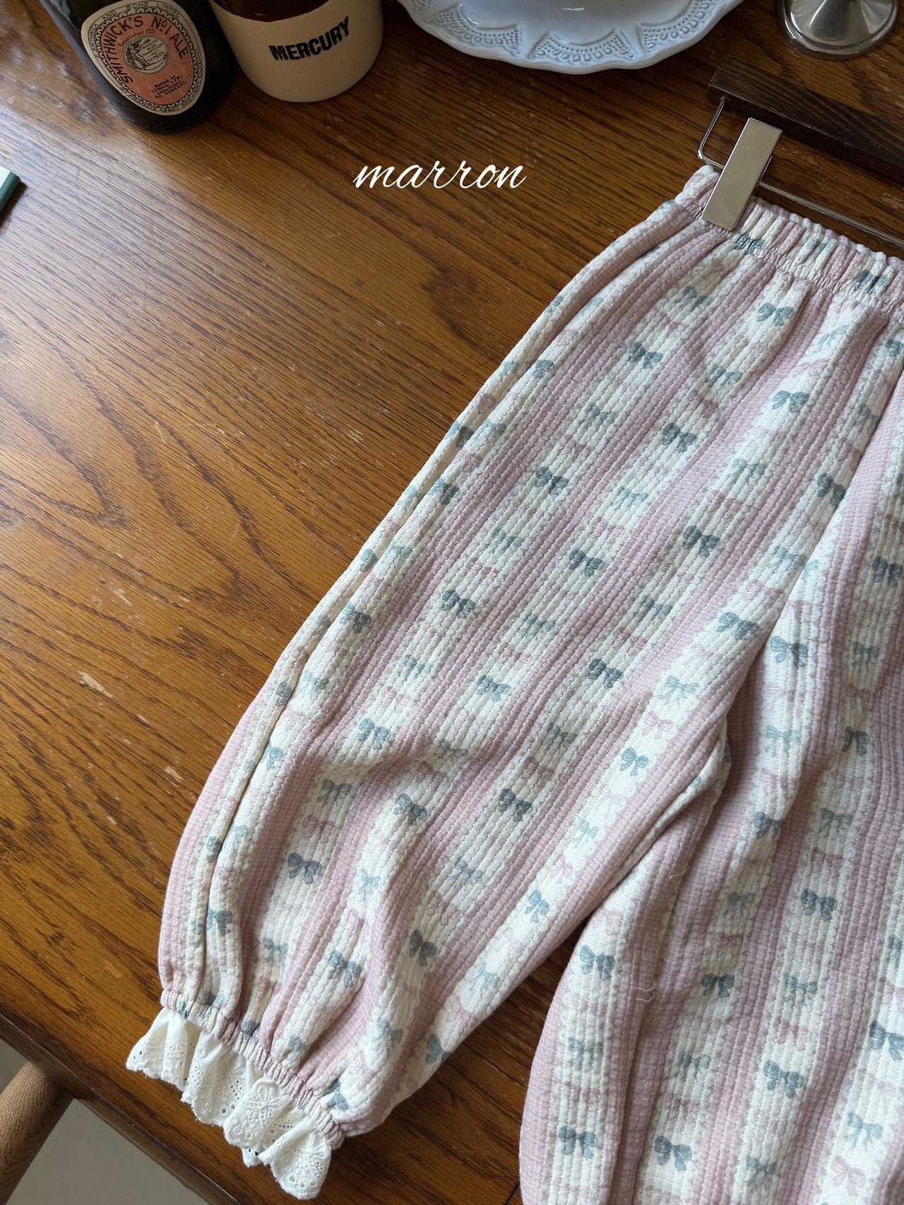 ［marron］Peter ribbon lace pants