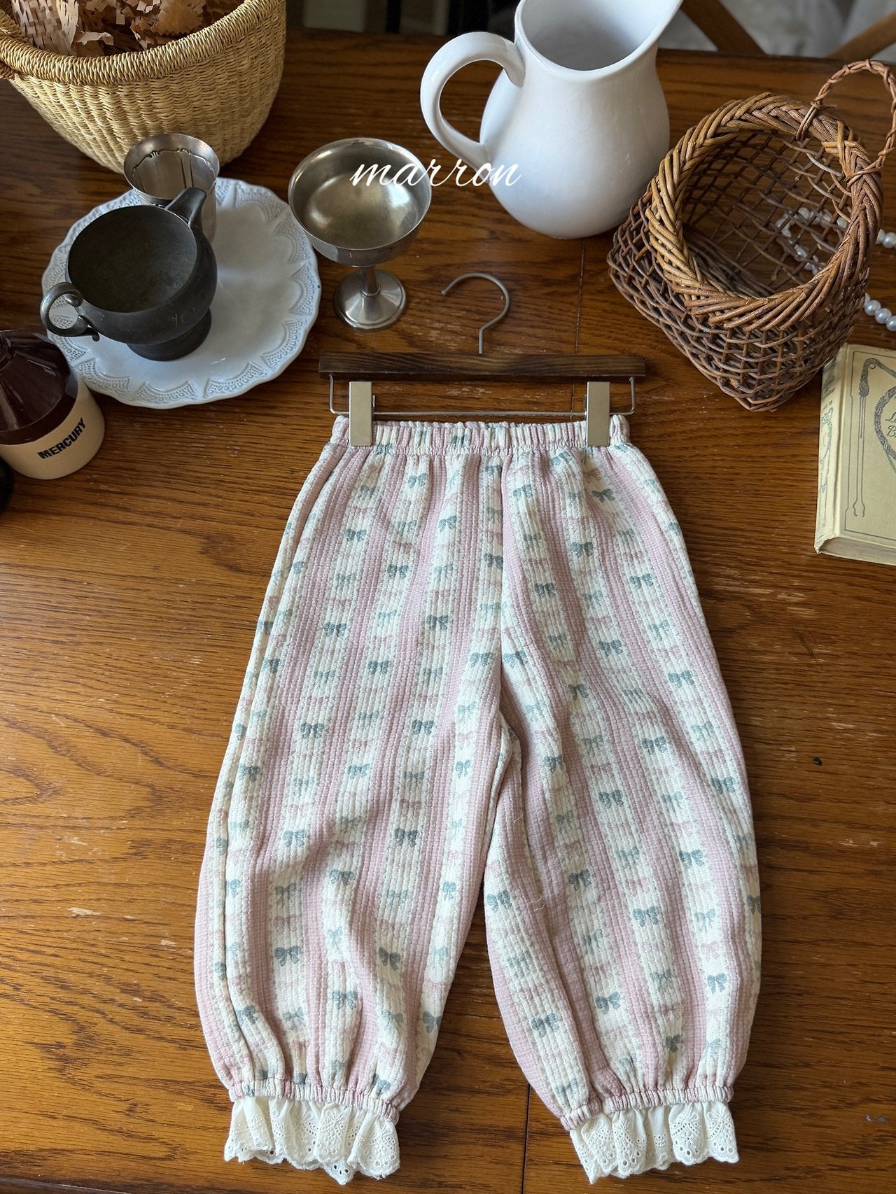［marron］Peter ribbon lace pants