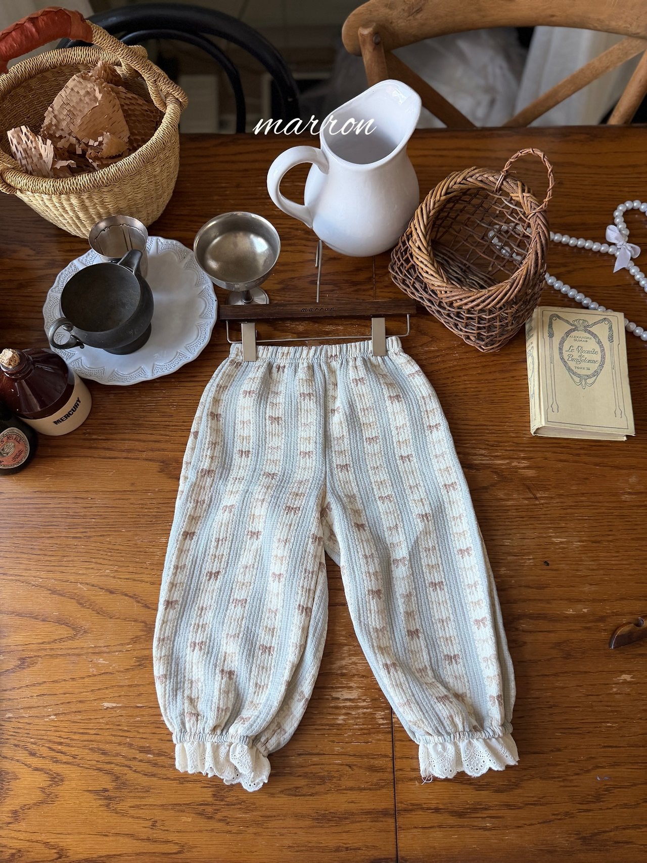 ［marron］Peter ribbon lace pants