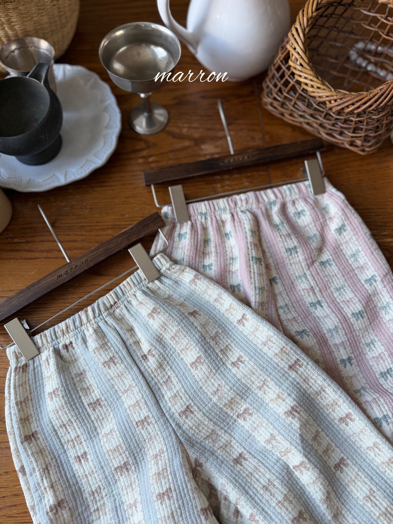 ［marron］Peter ribbon lace pants