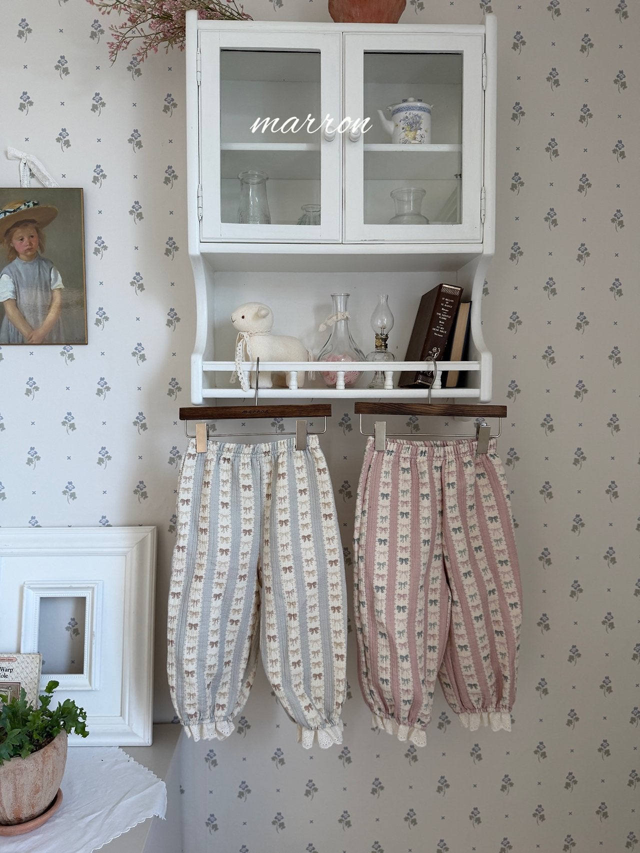 ［marron］Peter ribbon lace pants