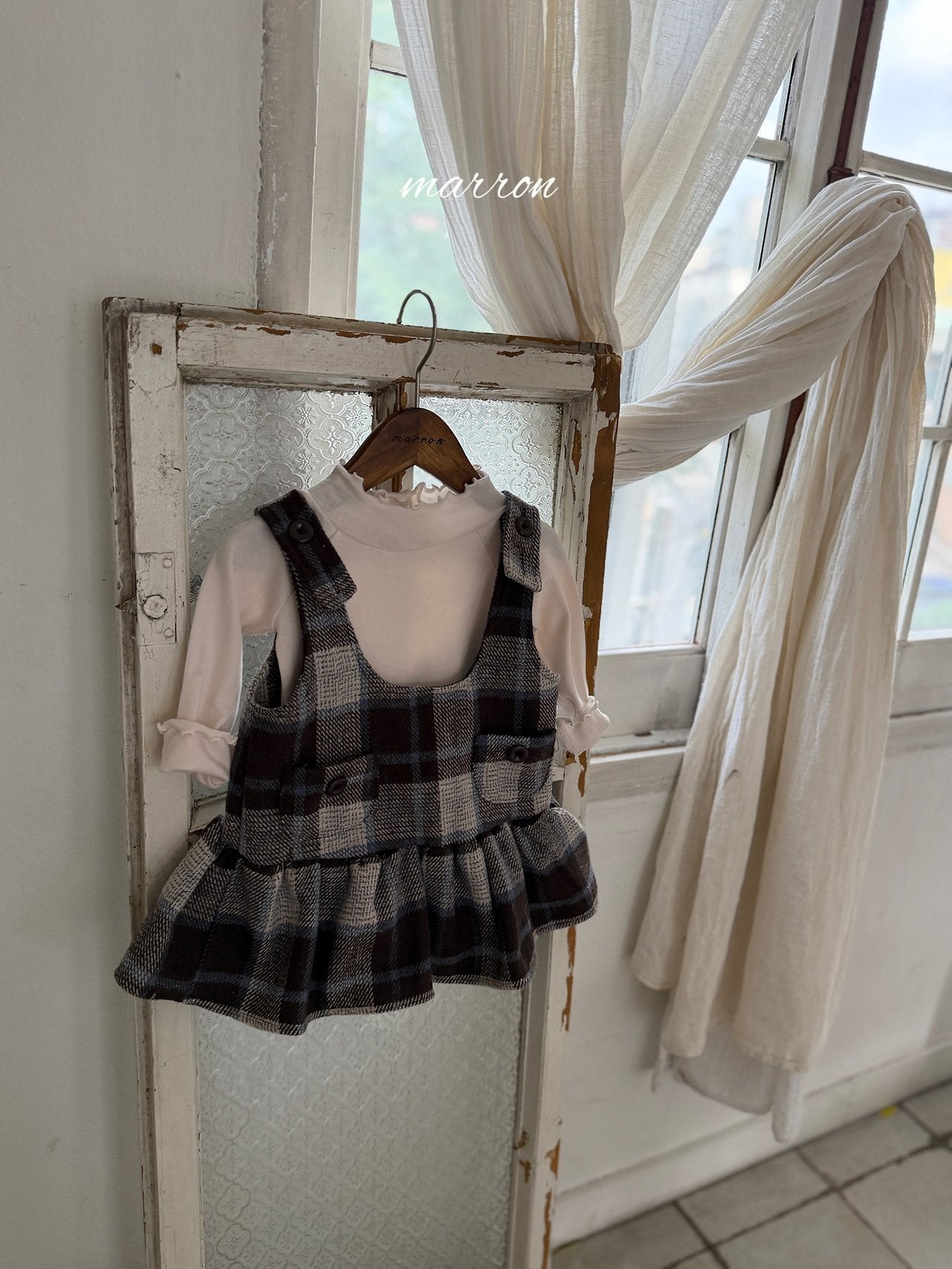［marron］Dorothy check one-piece