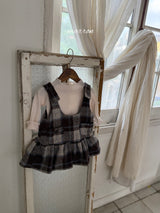 ［marron］Dorothy check one-piece