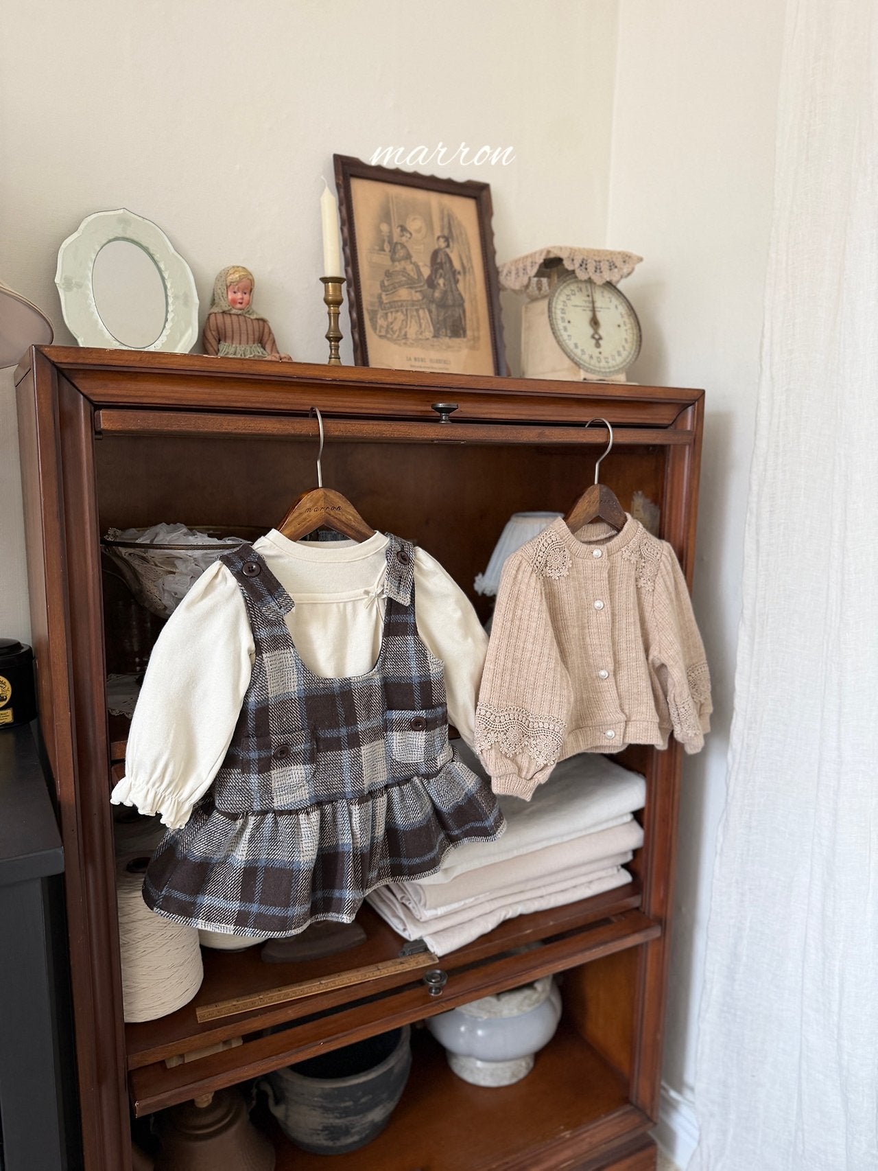 ［marron］Dorothy check one-piece