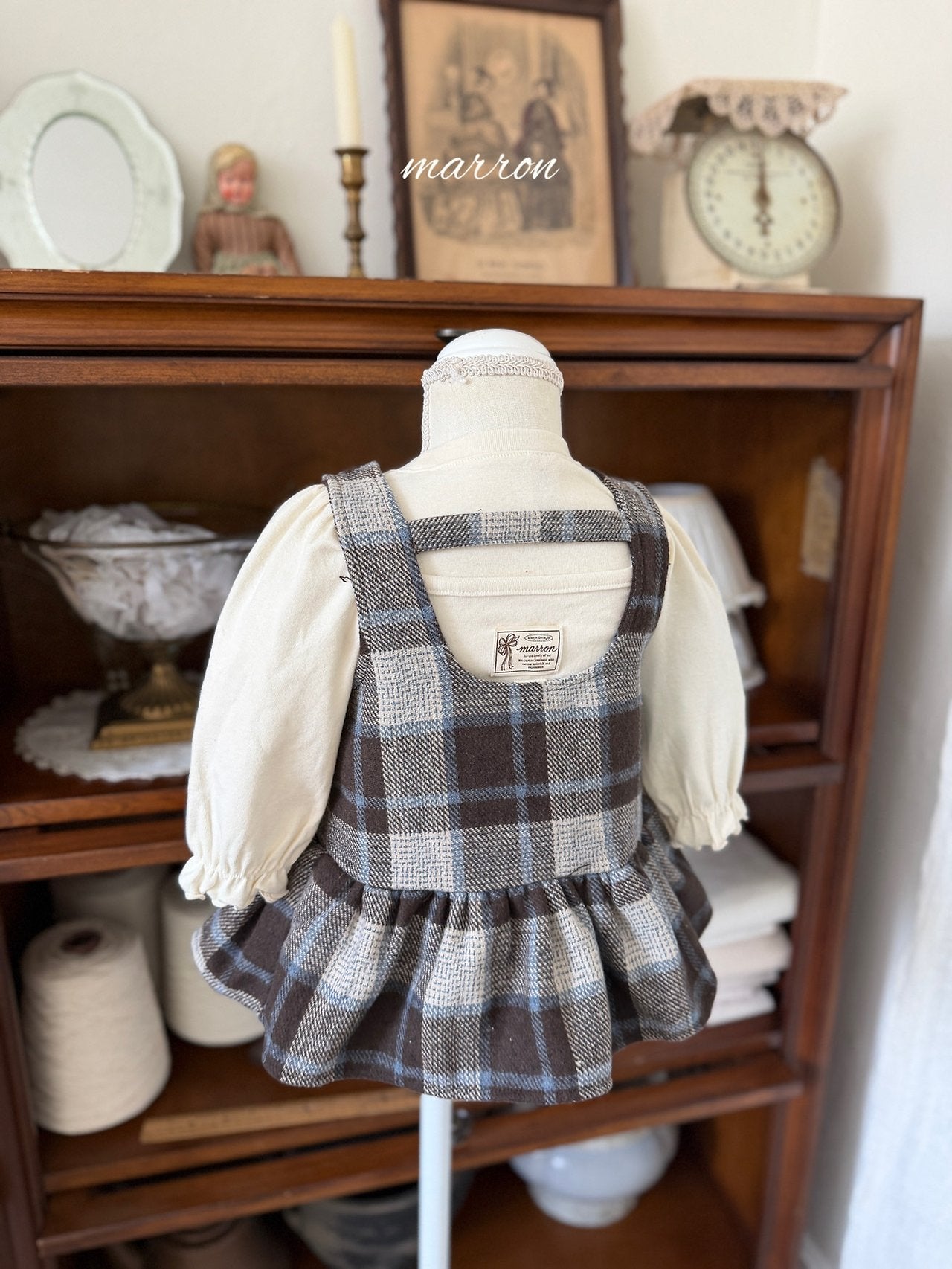 ［marron］Dorothy check one-piece