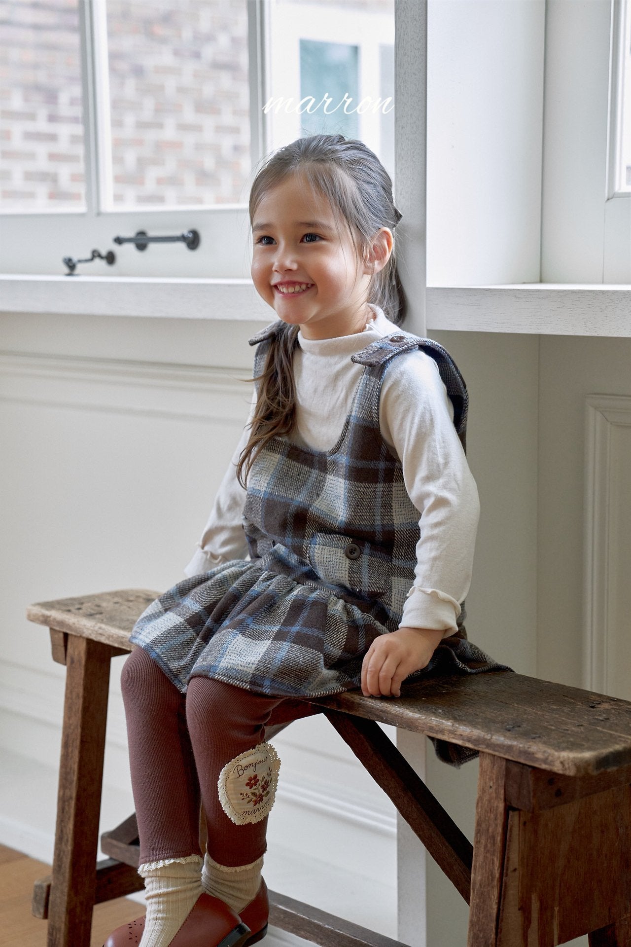 ［marron］Dorothy check one-piece
