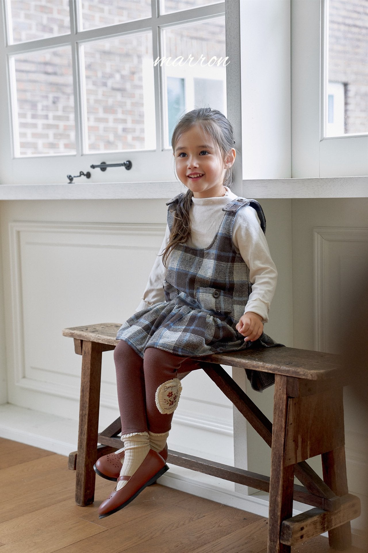 ［marron］Dorothy check one-piece