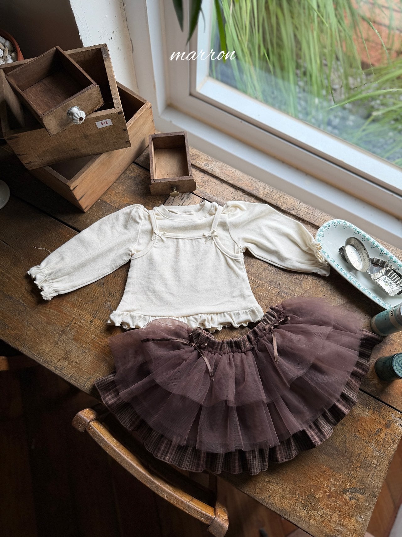 ［marron］Maple shasha skirt