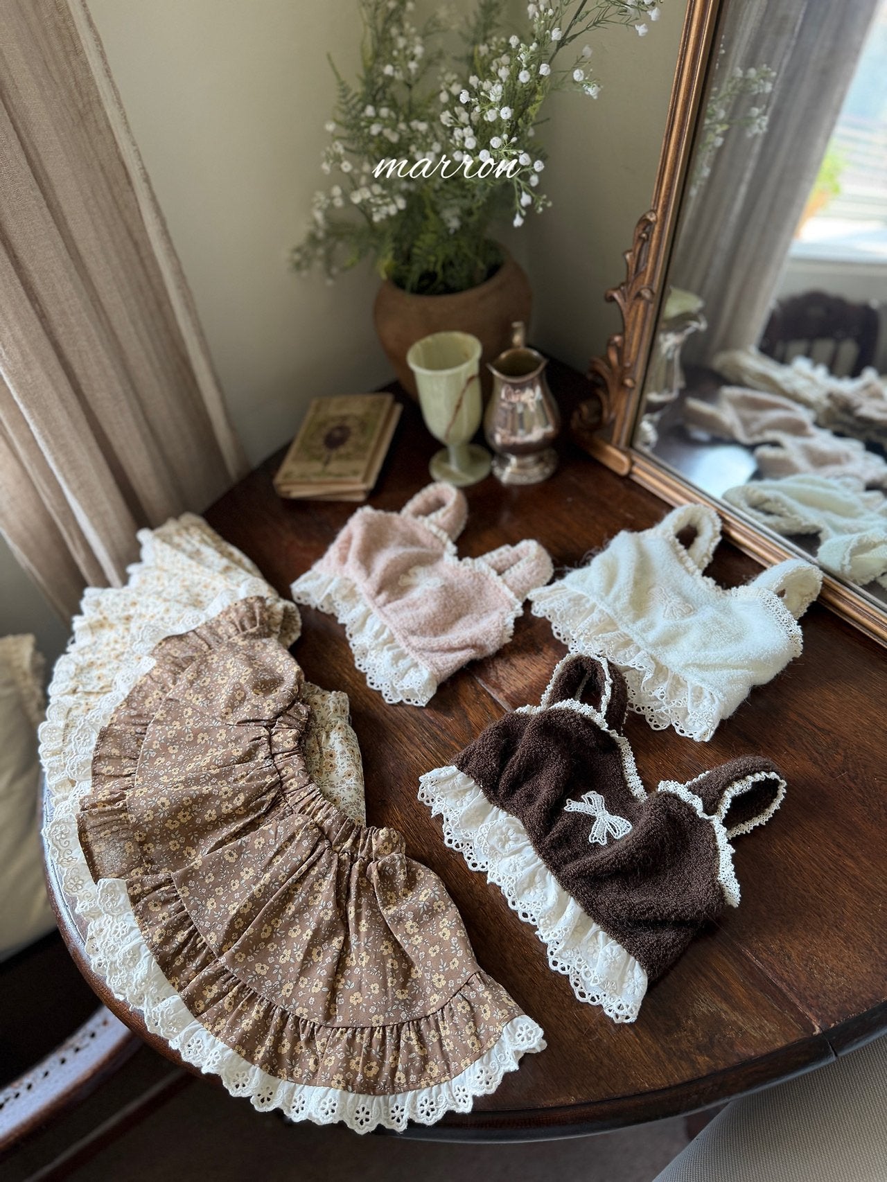［marron］Lua flower lace skirt