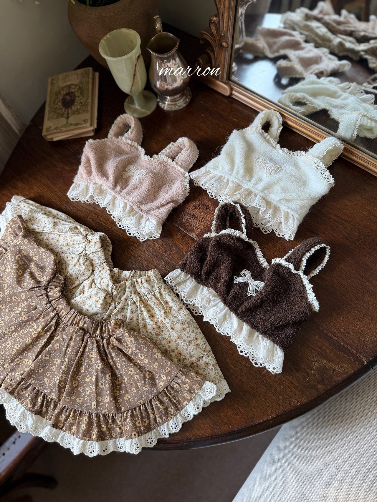 ［marron］Lua flower lace skirt