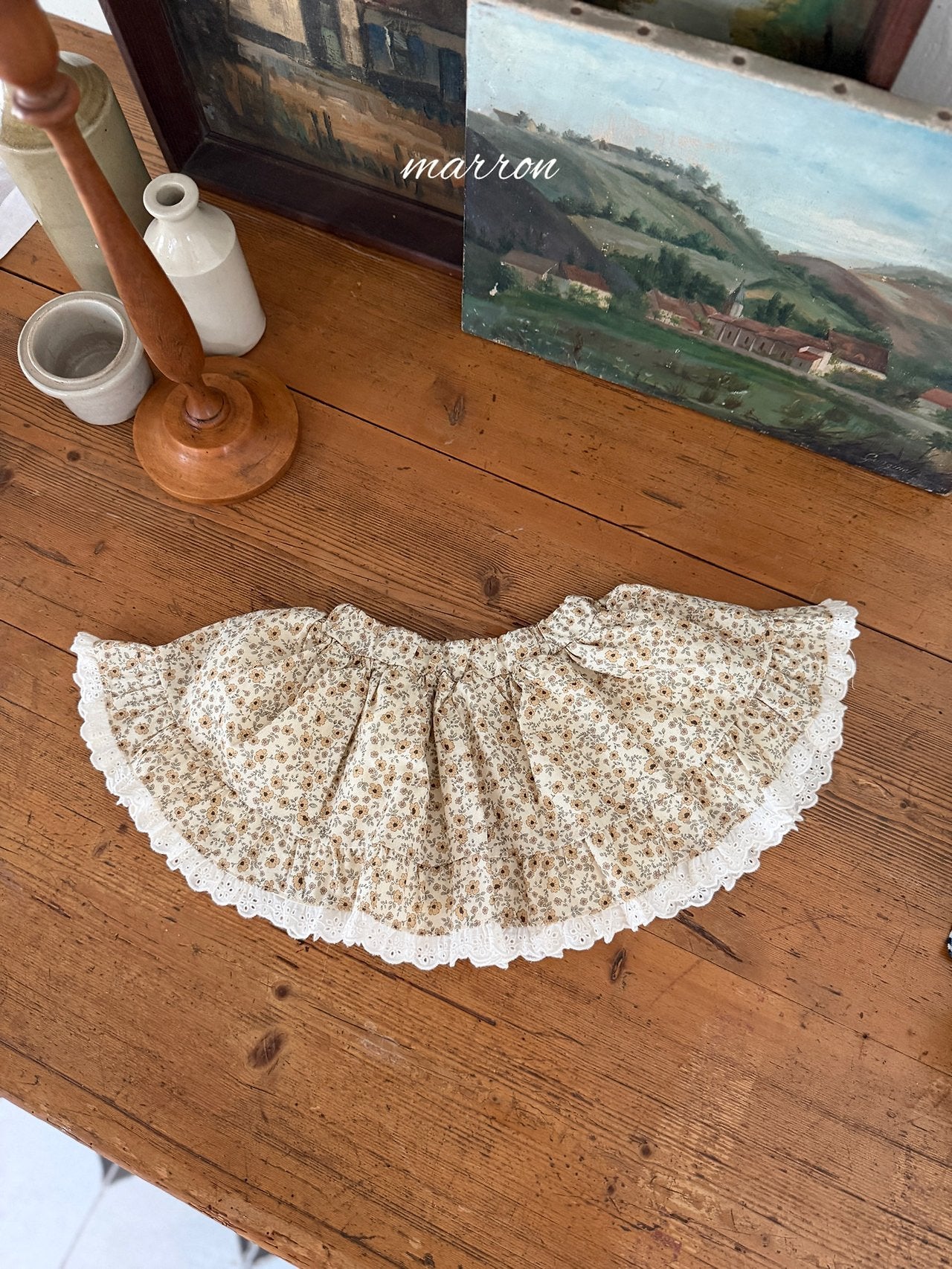 ［marron］Lua flower lace skirt