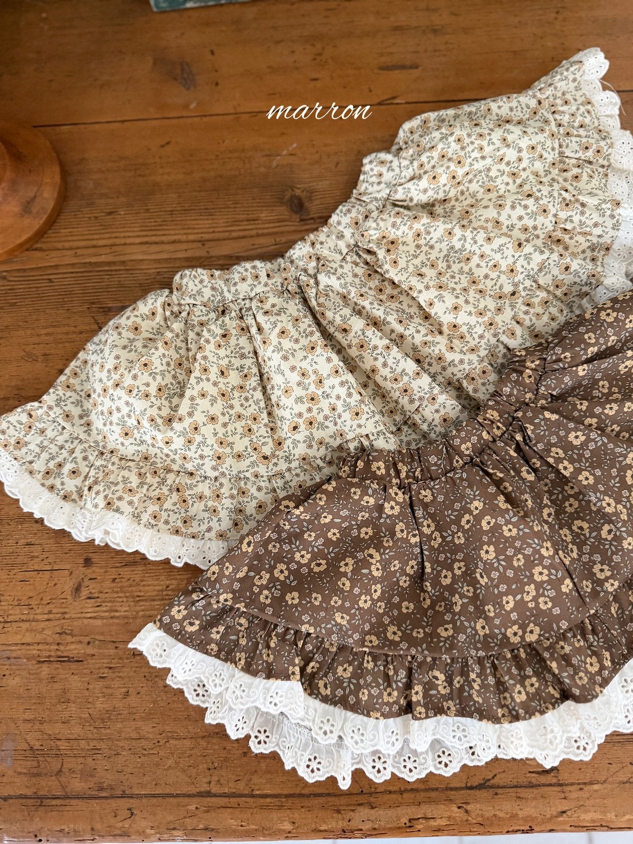 ［marron］Lua flower lace skirt