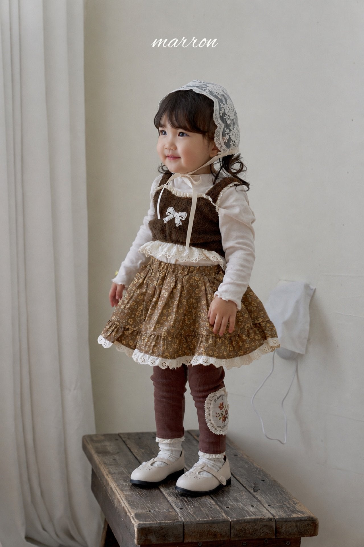 ［marron］Lua flower lace skirt