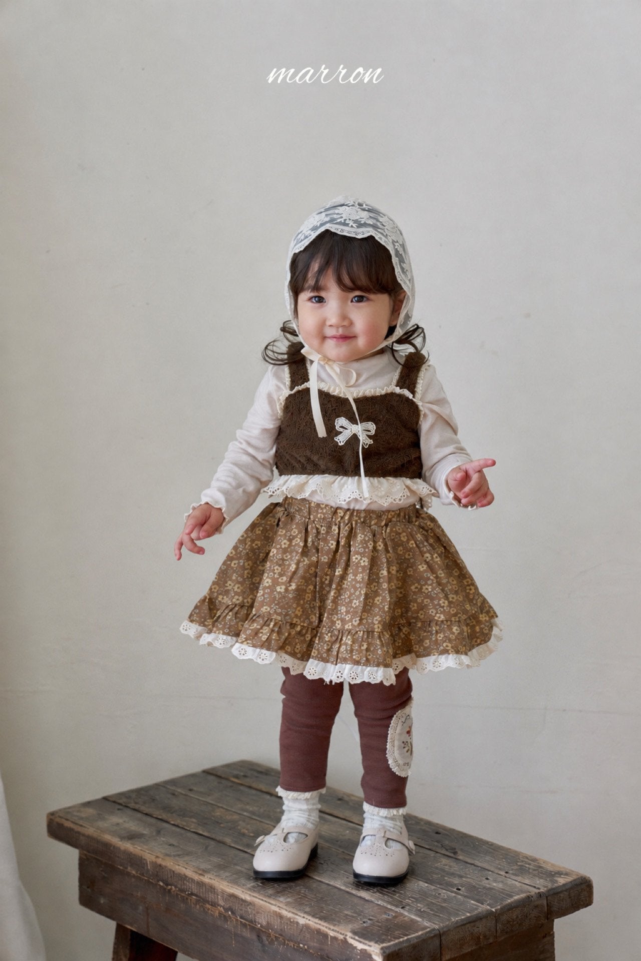 ［marron］Lua flower lace skirt
