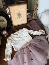 ［marron］Ribbon shasha skirt