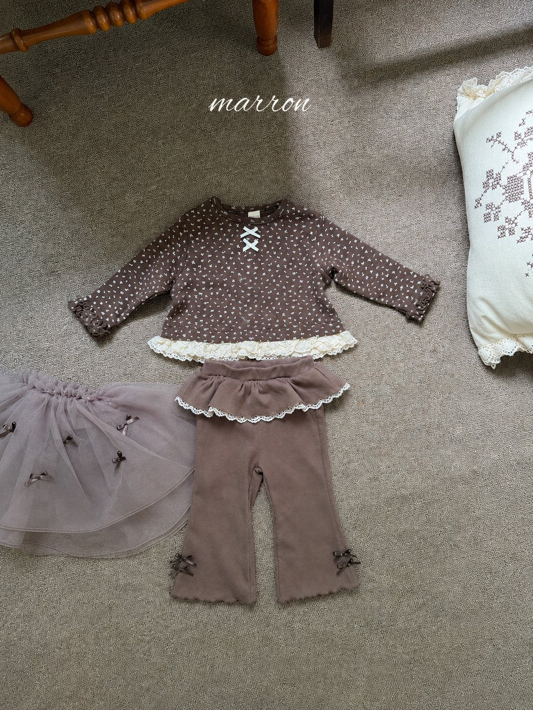 ［marron］Lala tutu flare leggings