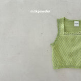 ［milk powder］Lime lace vest