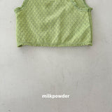 ［milk powder］Lime lace vest
