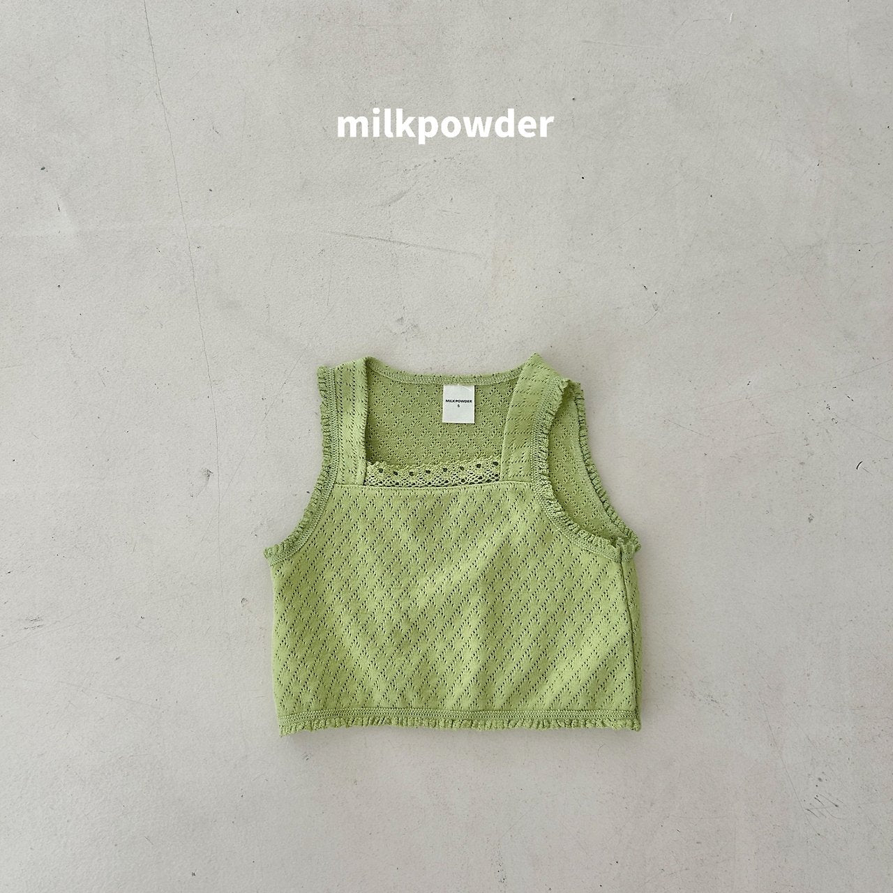 ［milk powder］Lime lace vest
