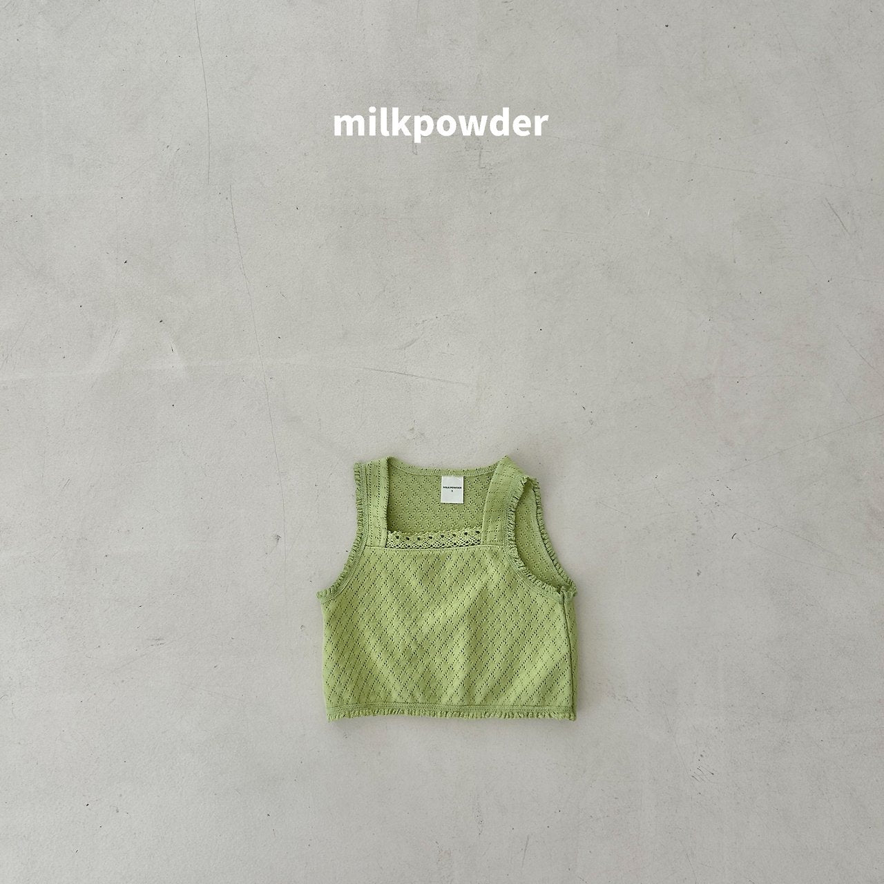 ［milk powder］Lime lace vest