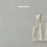 ［milk powder］Lime lace vest