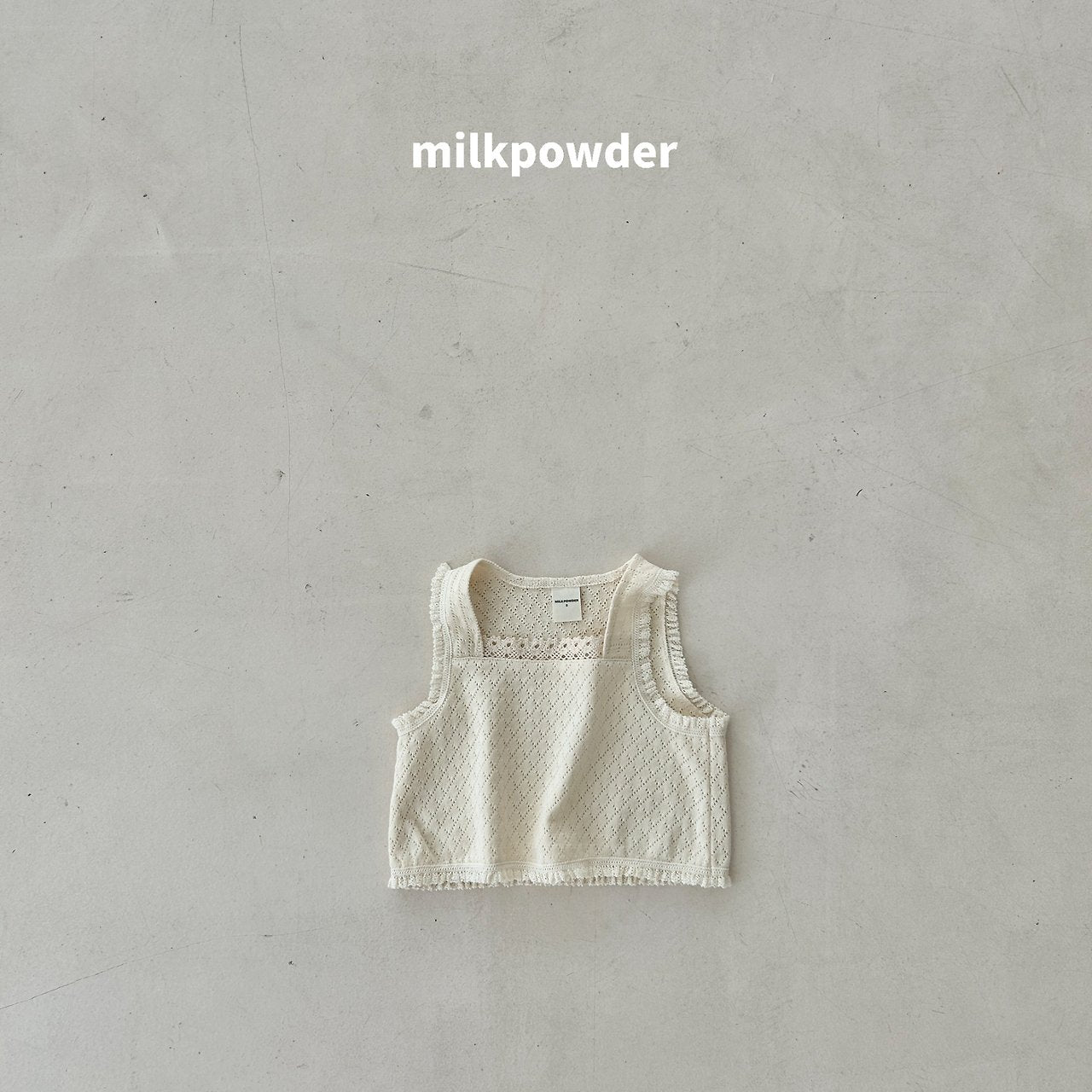 ［milk powder］Lime lace vest