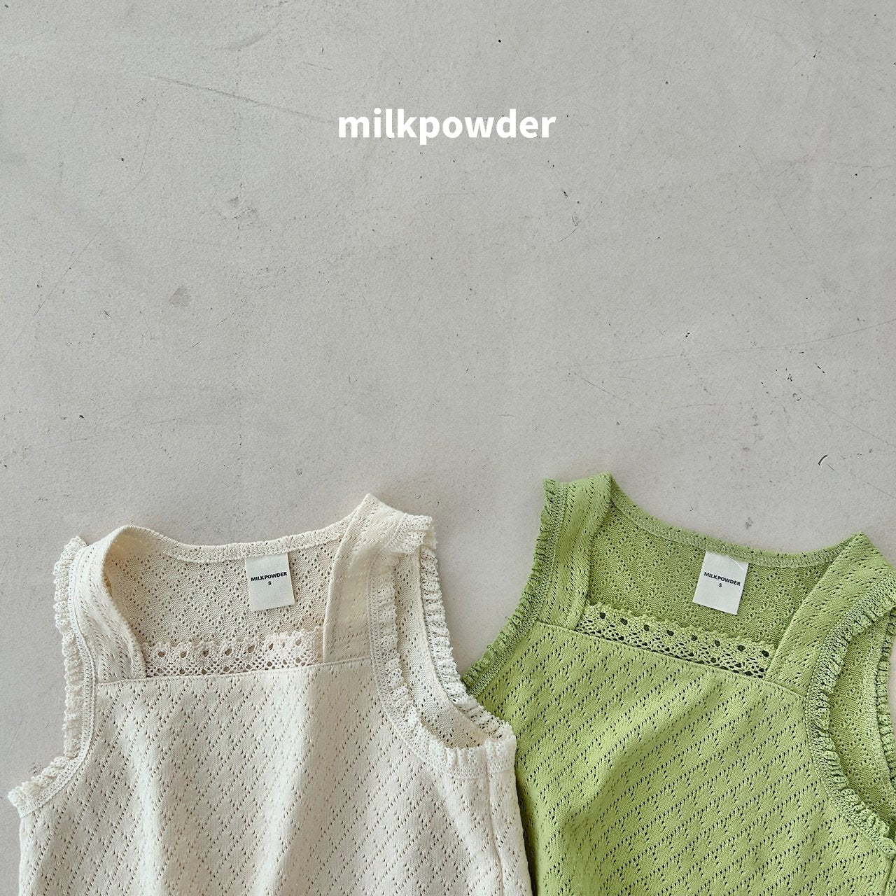 ［milk powder］Lime lace vest