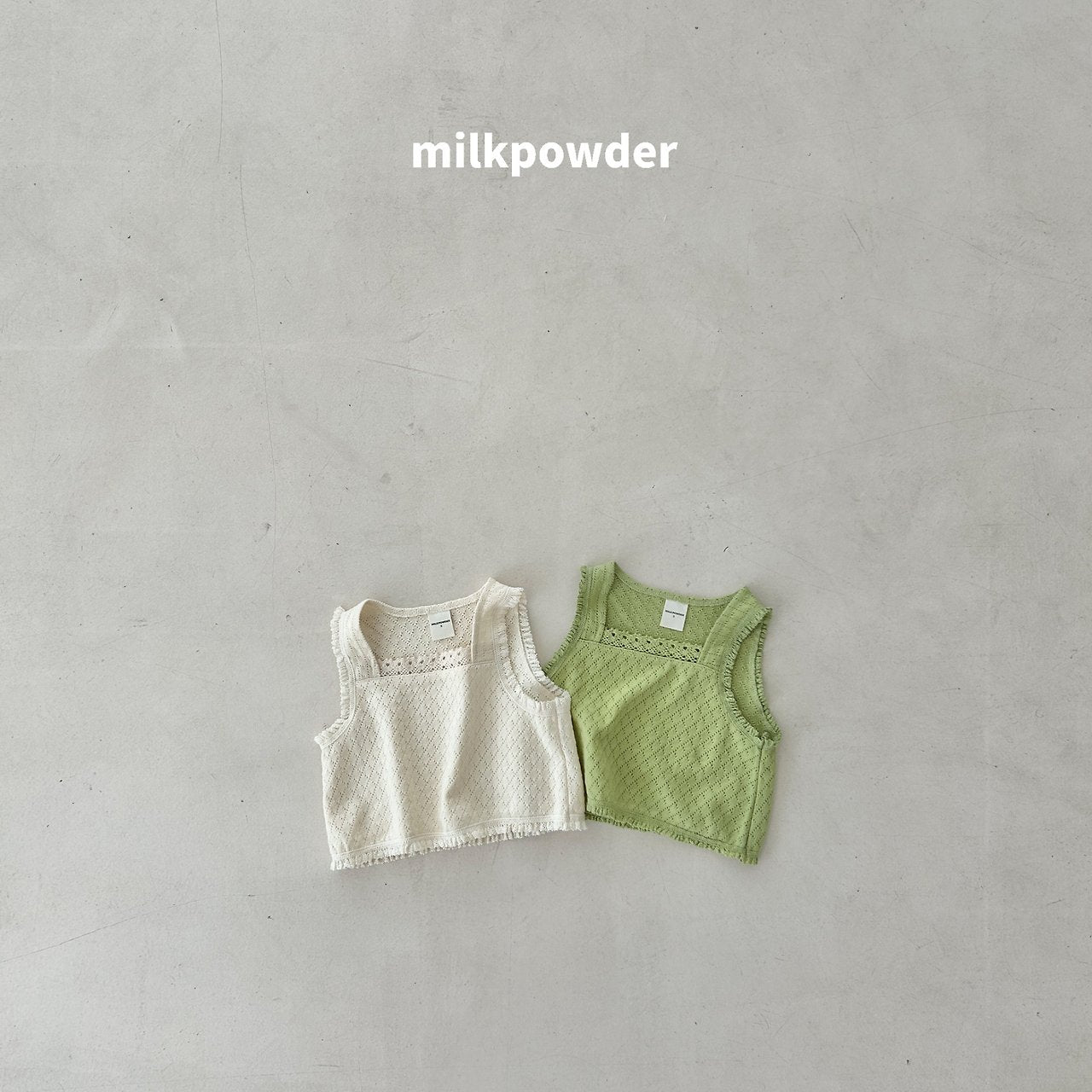 ［milk powder］Lime lace vest