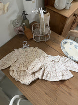 ［marron］French flower blouse