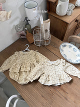 ［marron］French flower blouse