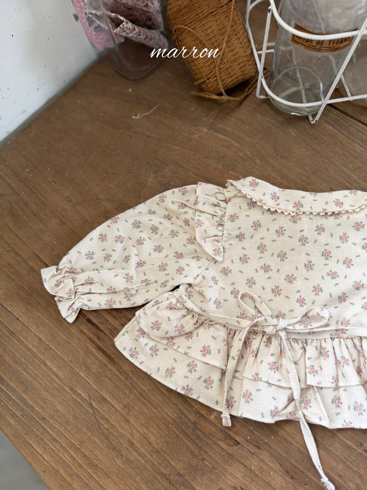 ［marron］French flower blouse