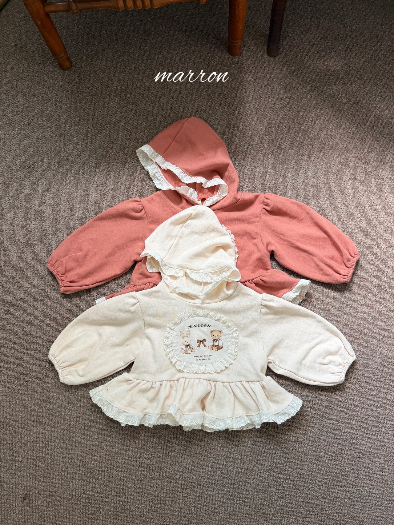 ［marron］Toto lace hoodie