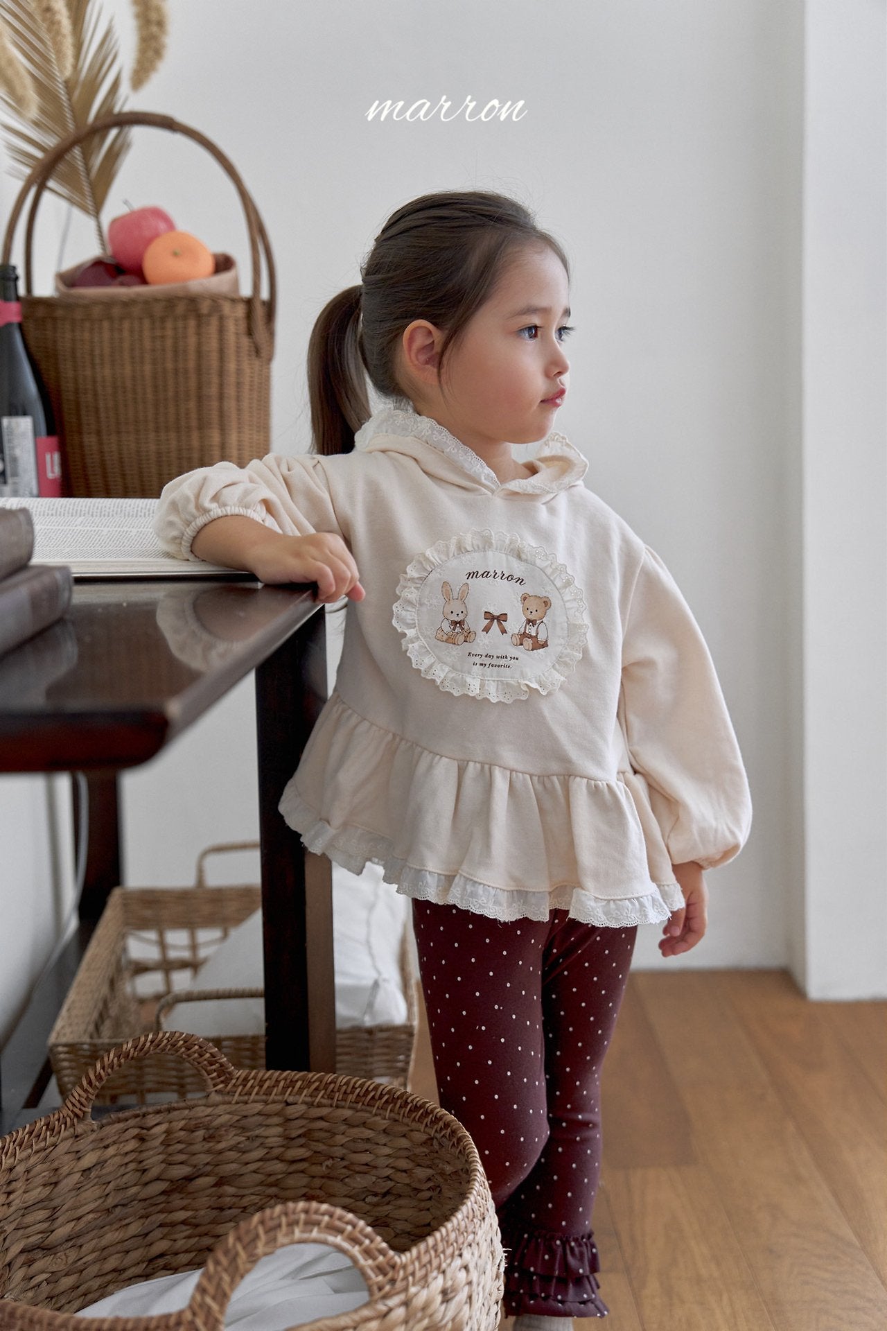 ［marron］Toto lace hoodie