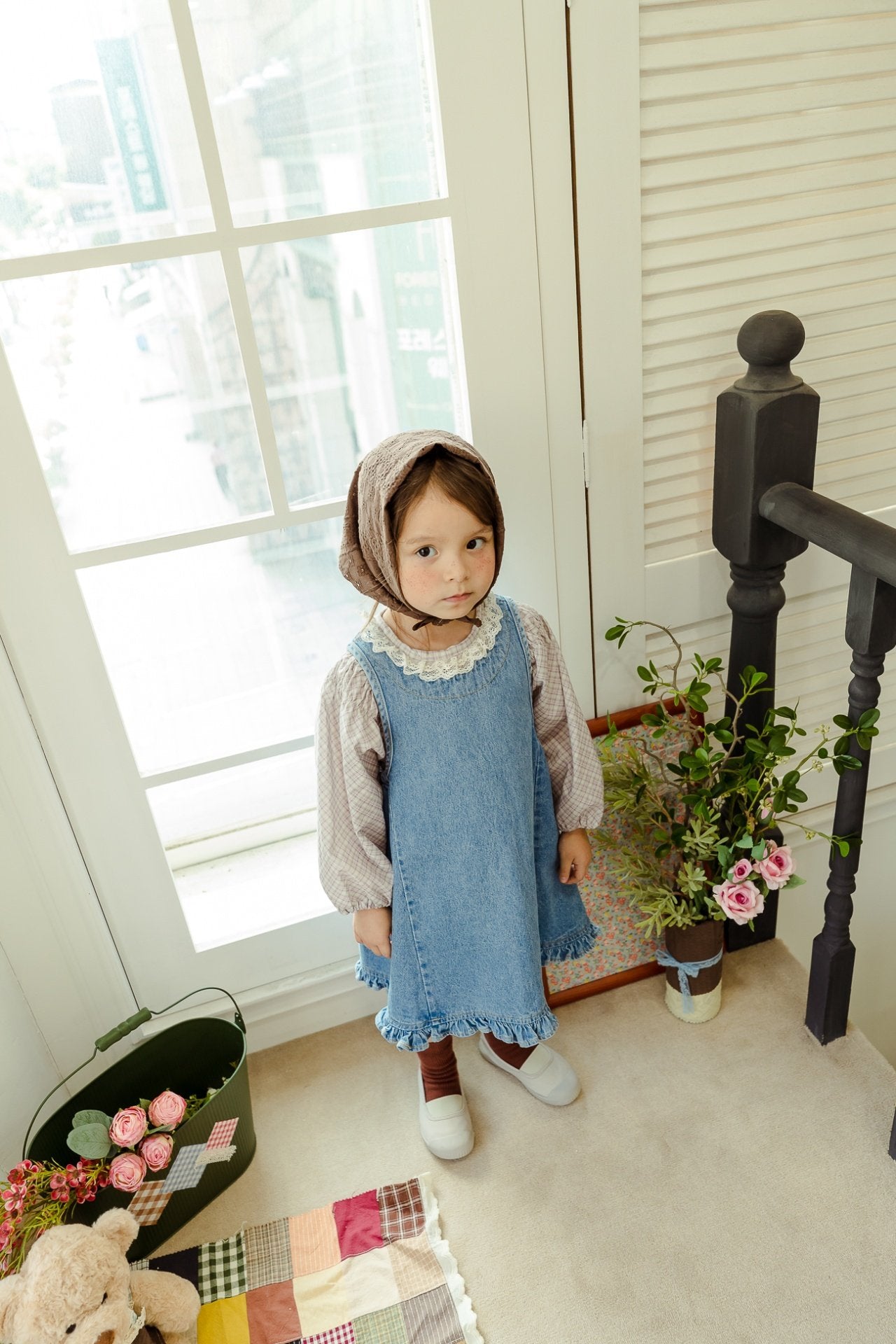 ［milk powder］Milly denim one-piece