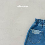 ［milk powder］Checks denim pants