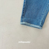 ［milk powder］Checks denim pants