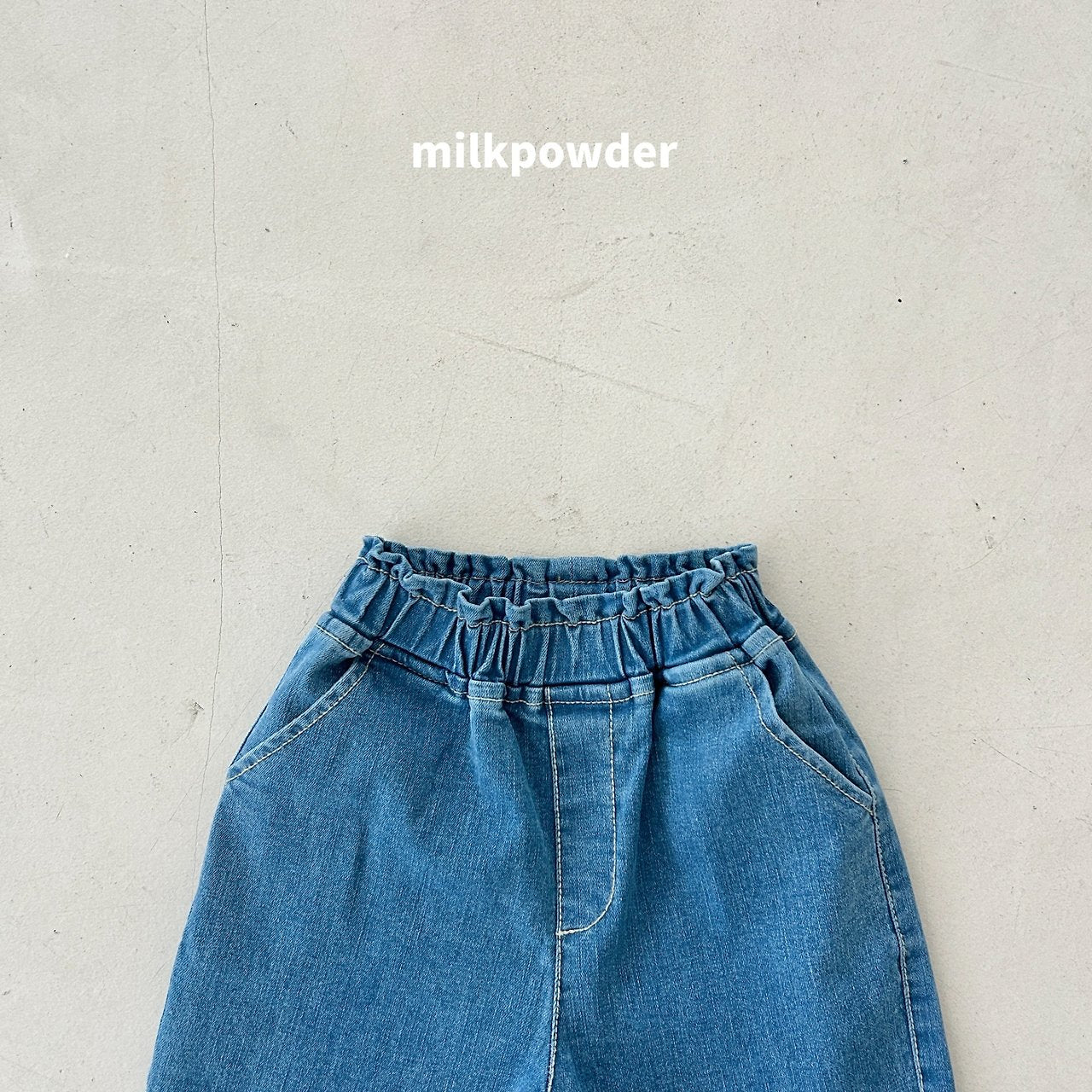 ［milk powder］Checks denim pants