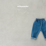 ［milk powder］Checks denim pants