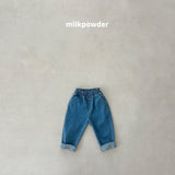 ［milk powder］Checks denim pants