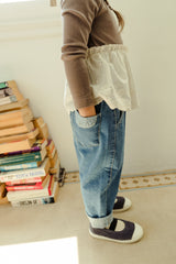 ［milk powder］Checks denim pants