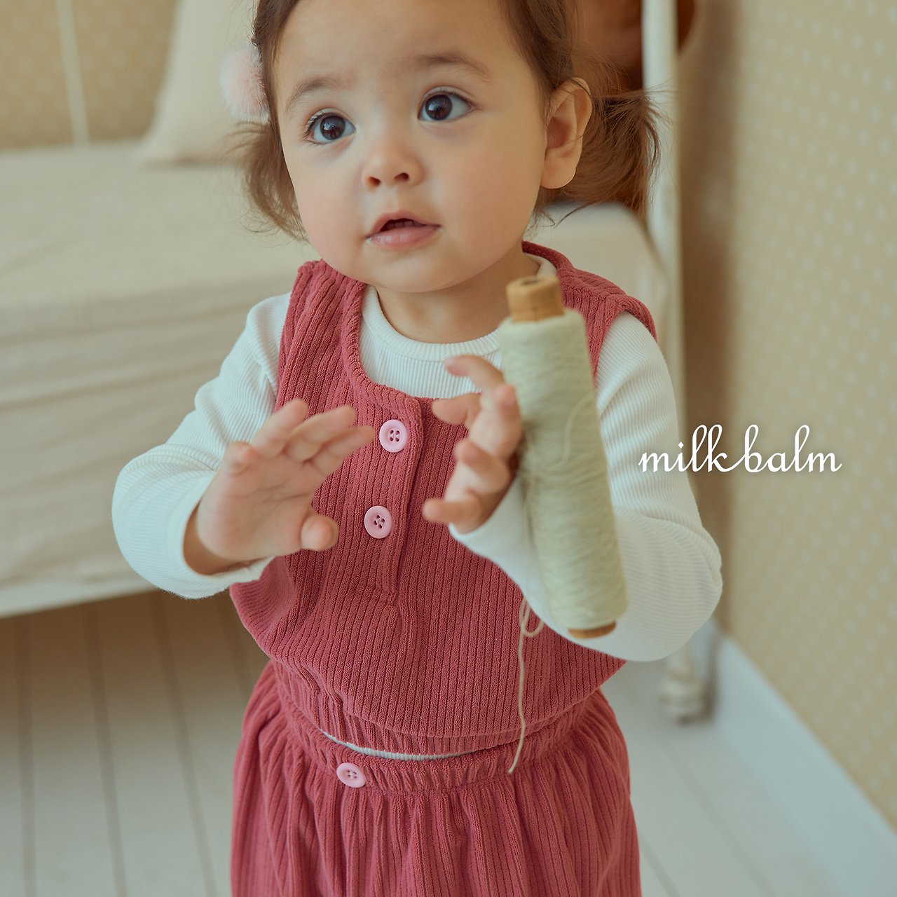 ［milk balm］Dui button vest