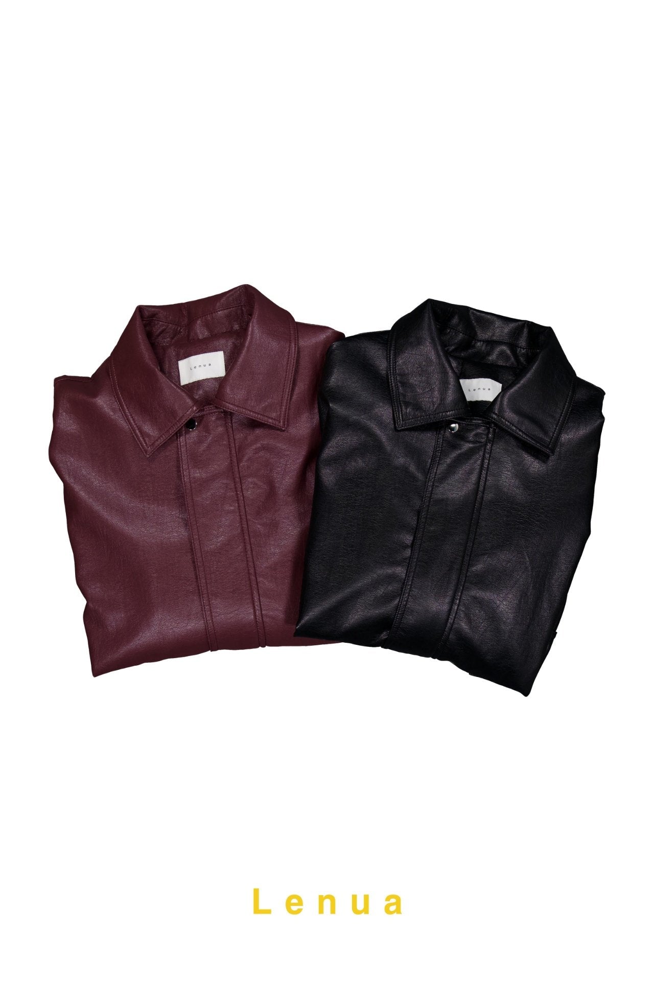 ［lenua］Marron leather jacket (mom)