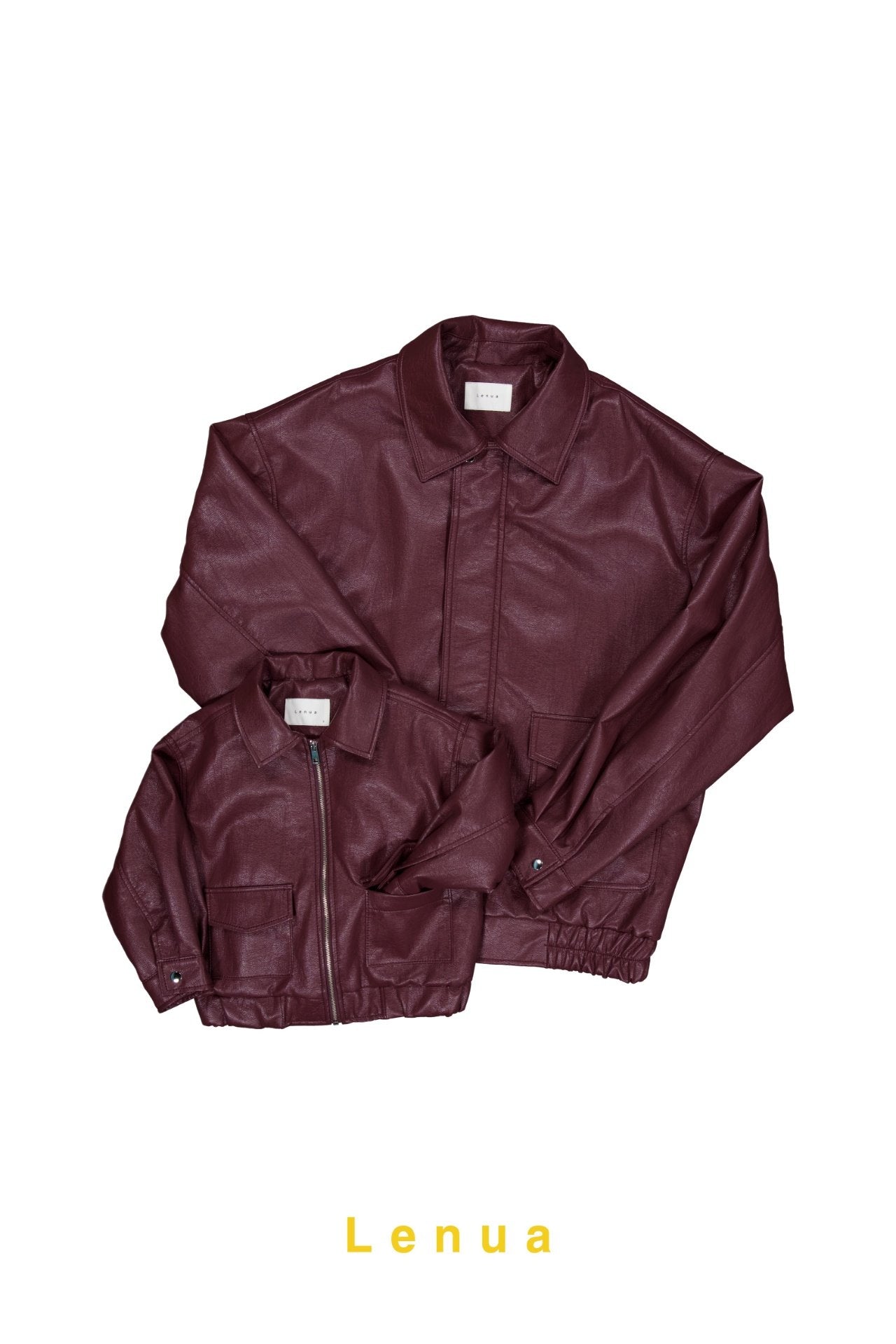 ［lenua］Marron leather jacket (mom)