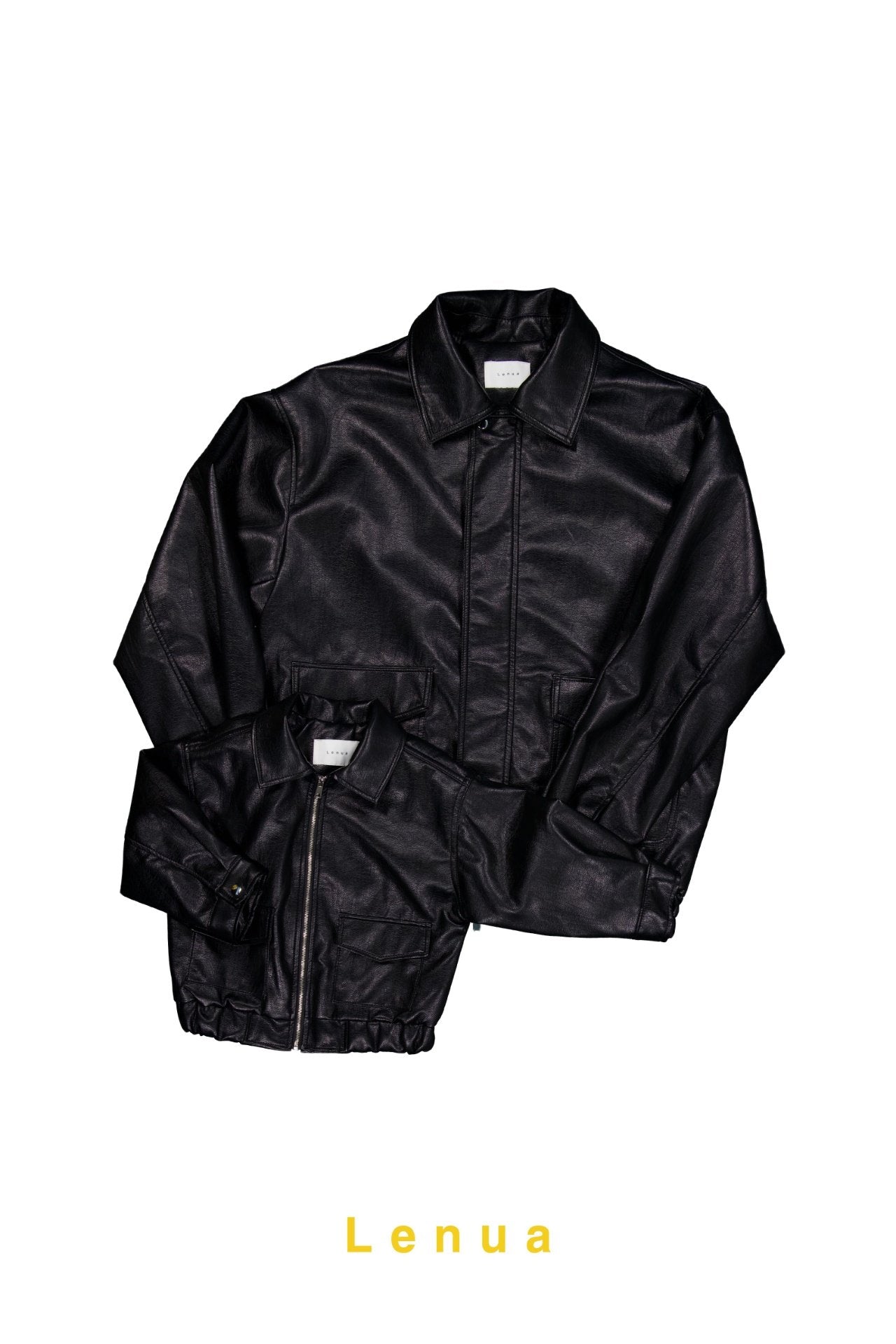 ［lenua］Marron leather jacket (mom)