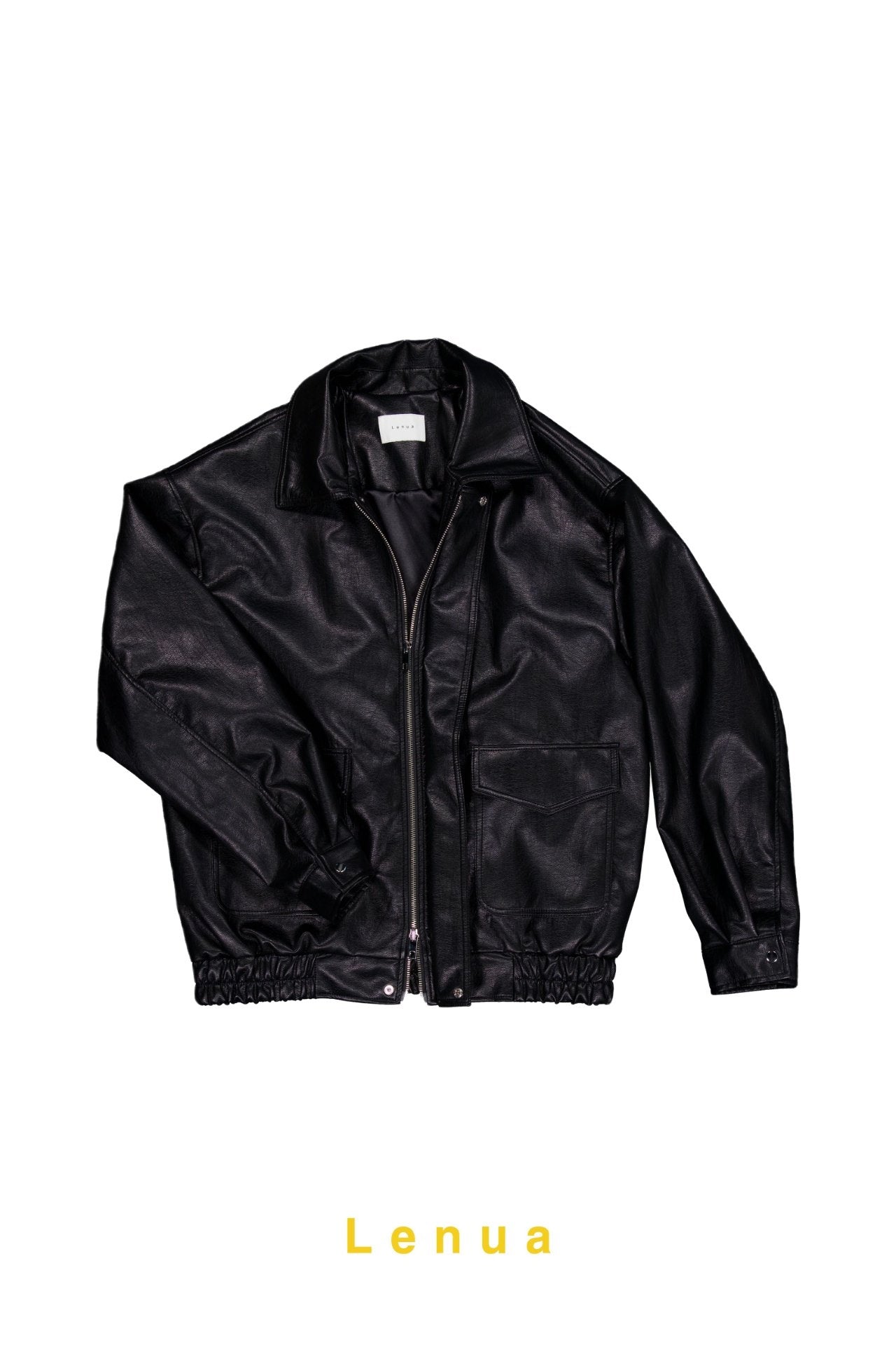 ［lenua］Marron leather jacket (mom)