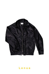 ［lenua］Marron leather jacket (mom)