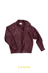 ［lenua］Marron leather jacket (mom)